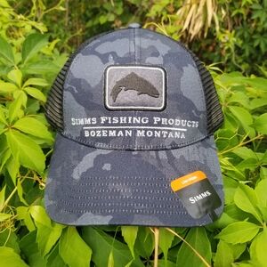 Simms Fishing Trout Icon Trucker Hat NEW  Unisex Regiment Camo Carbon color